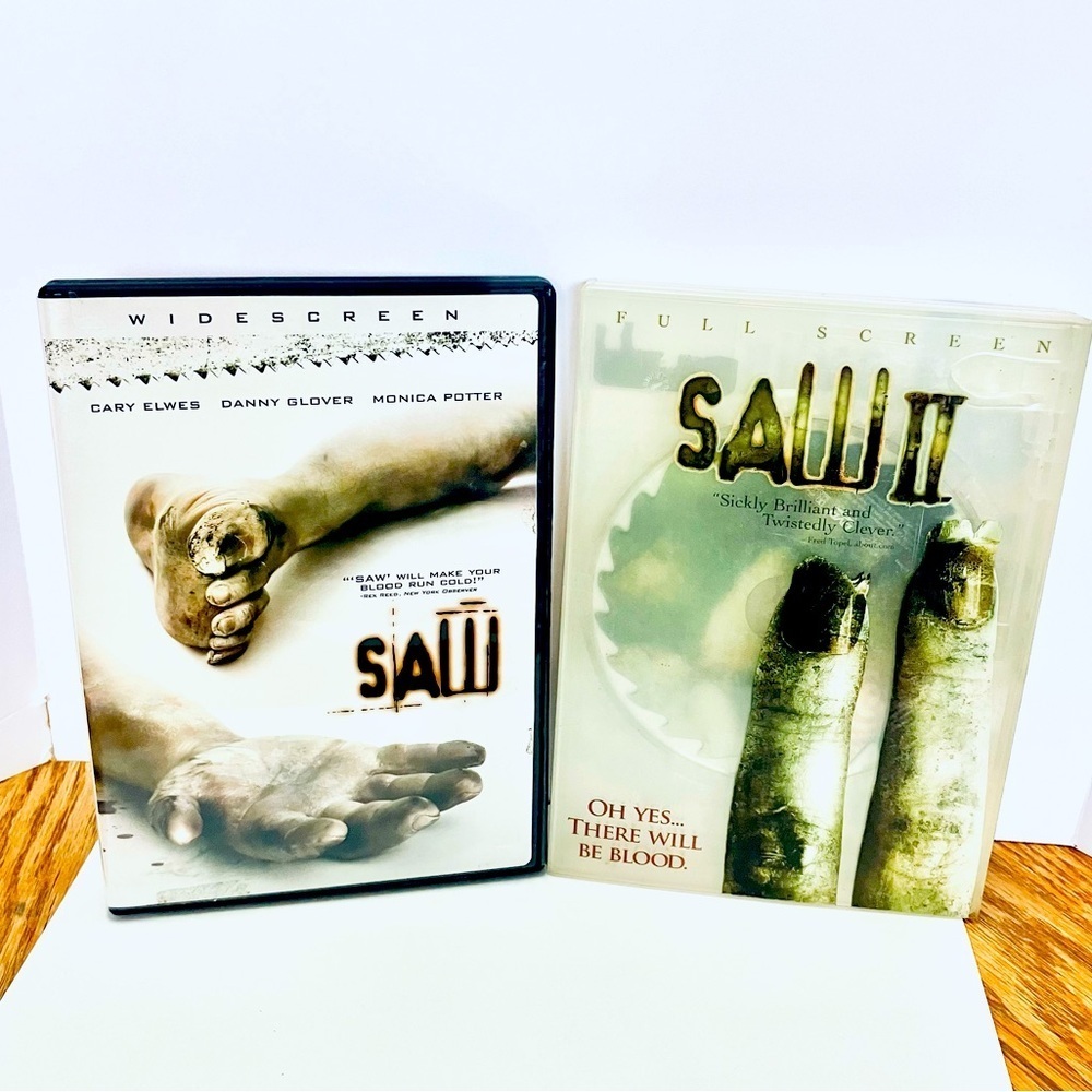 Saw & SawII DVD Movies Lot Work Rated R Lions Gate No Inserts Horror